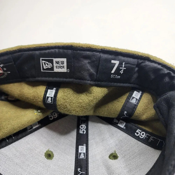 New Era New York Yankees 59Fifty Olive Green Fitted Baseball Cap Hat 7 1/4 New - Picture 10 of 11